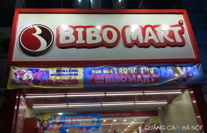 Làm biển quảng cáo siêu thị BIBO MART